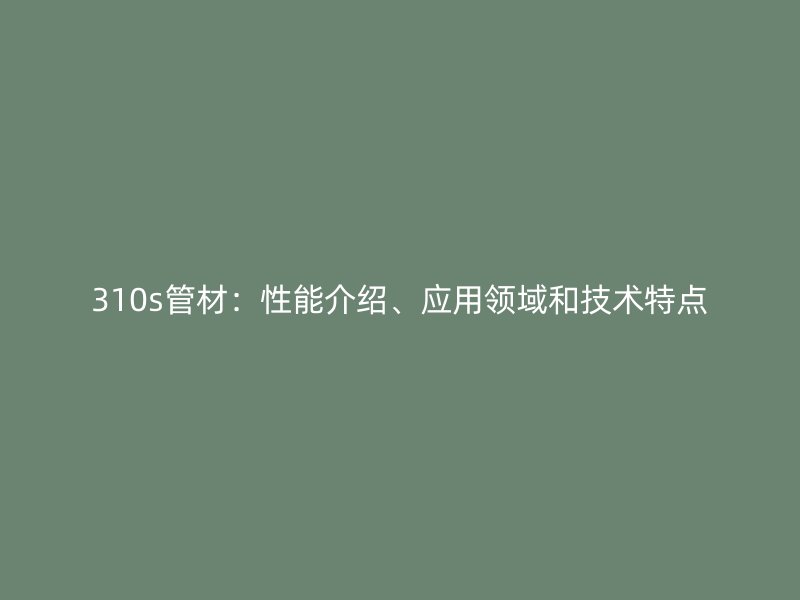 310s管材：性能介紹、應用領域和技術特點